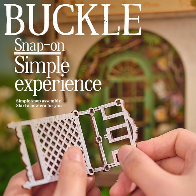Book Nook Kit，DIY Miniature Dollhouse Kit for Adults and Teens，3D Wooden Tiny House for Family and Friends，Bookshelf Decor in Halloween/Christmas（Book Store） (White Cottage)