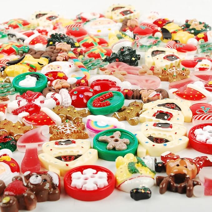 NWFashion 112PCS Miniature Decor Dessert Pastry Toy Food Cake Topper Scrapbooking Shoe Decoration Charms (Christmas)