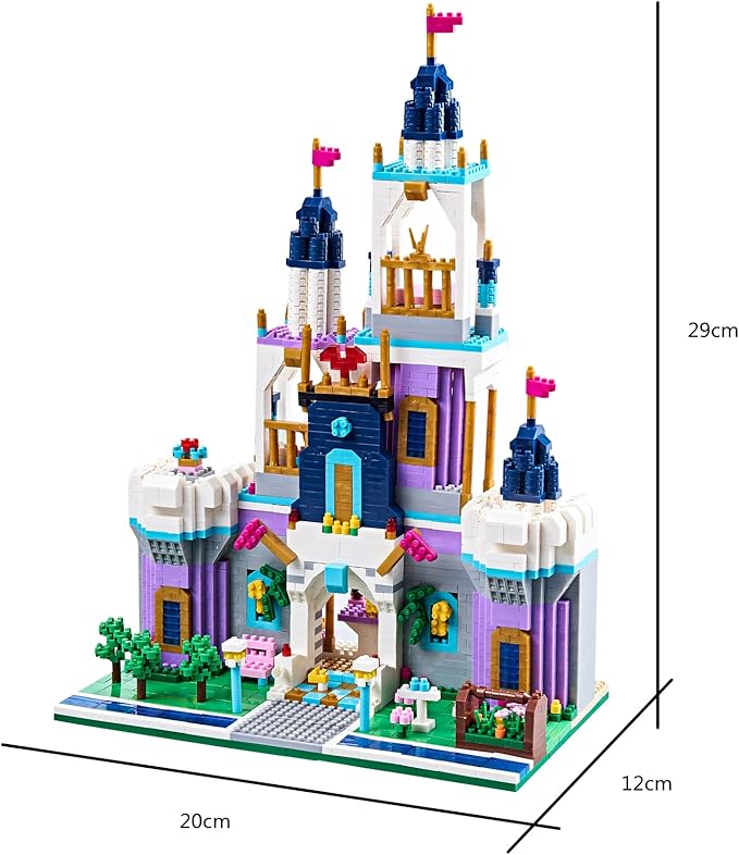 Kadablk Architecture Micro Blocks Building Castle Sets,2800+ PCS, Mini Bricks Building Blocks for Adults and Teens，Dream Castle
