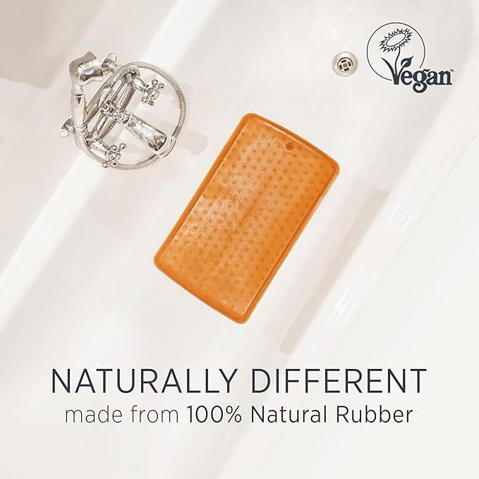 HEVEA Baby & Toddler Bath Mat - 100% Natural Rubber Non Slip Bathtub Mat for Baby - Upcycled, Danish Design - Safe & Sustainable Bathroom Essential (Natural)
