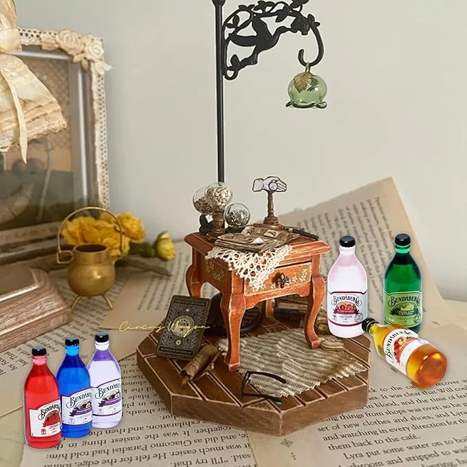 18-Piece Miniature Beverage Bottles Set – Realistic Beer & Soda Bottles, 1:12 Scale Dollhouse Drink Accessories for Tabletop Décor, DIY Crafts, and Mini Bar Decorations