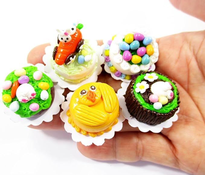 Dollhouse 5 Tiny Easter Cake 1:12 Miniature Decoration Bakery Cake Supply 16921