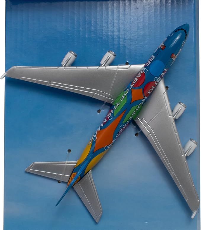 Daron Collectible Toy - Emirates Arlines A380 Double-Decker Flagship Airplane - Die-Cast Metal Model Airplane with Plastic Parts, for Children Ages 3+