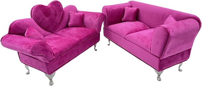 CONCISE Adult Dollhouse Furniture 1/6 1/12 Scale Miniature Velvet Sofa Hidden Jewelry Box for Women 14+ Collectors Ring Earring Necklace Bracelet Trinket Keepsake Storage Diorama Model Kit Display
