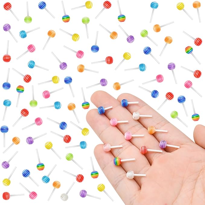 200 PCS Mini Resin Lollipop Figurines for Crafts Luminous Tiny Resin Animal Miniature Things for Dollhouse Fairy Garden Micro Landscaping Decoration Cake Toppers Decor
