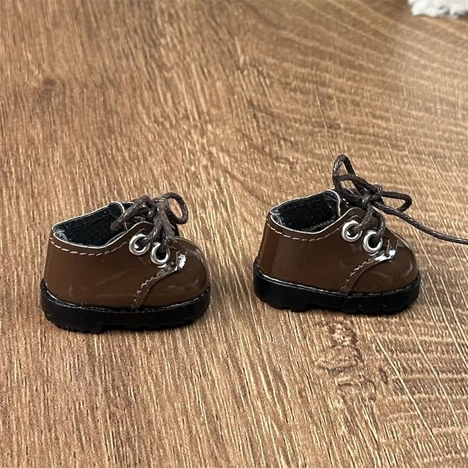 Compatible with Labubu Doll Shoes for 17cm Doll,Shoes Used for Labubu Accessories(P-Brown)