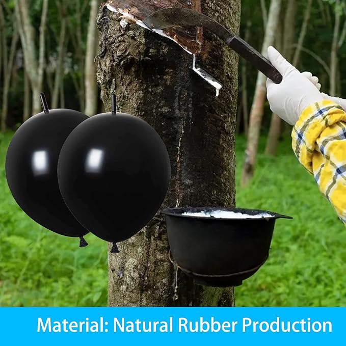 ADIDO EVA Link Balloons 6 Inch Black Latex Quick Linkale Balloon 80 Pcs for Birthday, Halloween, Christmas, Party Festival Decorations
