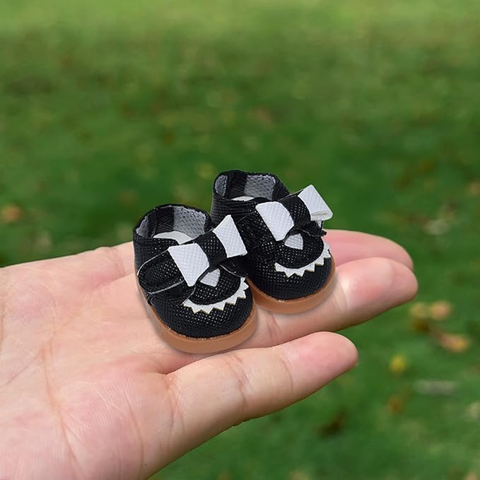 Compatible with Labubu Doll Shoes for 17cm Doll,Shoes Used for Labubu Accessories(GZB-Black)