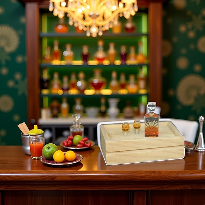 1 Set Exquisite Mini Wine Bottle Bar Model,1:12 Scale Dollhouse Miniature Accessories,Mini Alcohol Bottles,Verisimilitude Mini Wine Decoration Convenient and Nice,Dollhouse Accessories