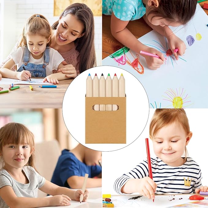 50 Packs/300pcs Mini Drawing Colored Pencils, 3.5 Inch Portable Painting Pencil for Kid 6 Different Color Pencils in Bulk, Children Painting Classroom School Birthday Wedding Christmas Party Favors