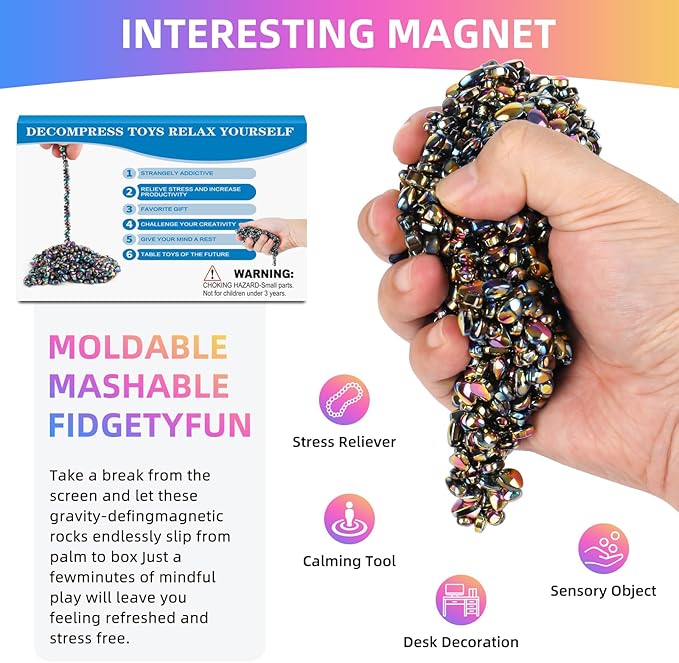 550pcs Desk Fidget Toys for Adults,Stress & Anxiety Relief, Sensory Fidget Toys for Office, ADHD, Autism,Ideal Gift (Colorful)