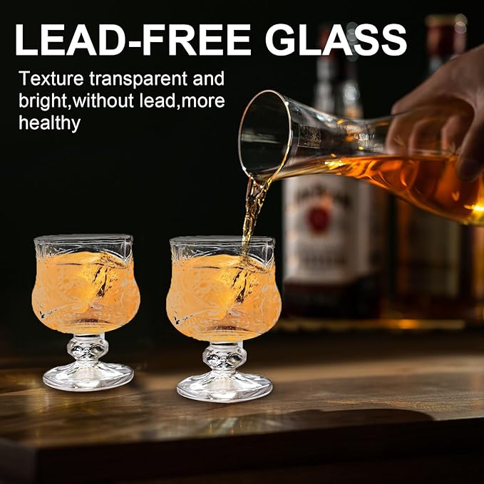 BUWUSMU 24 Pcs Shot Glass Bulk Set 1.5 oz Mini Cute Shot Glasses Cordial Glasses with Stem Sherry Glasses Clear Shot Glassware for Wine Liqueur Tequila Whiskey Beverage Wedding Party Bar Supplies