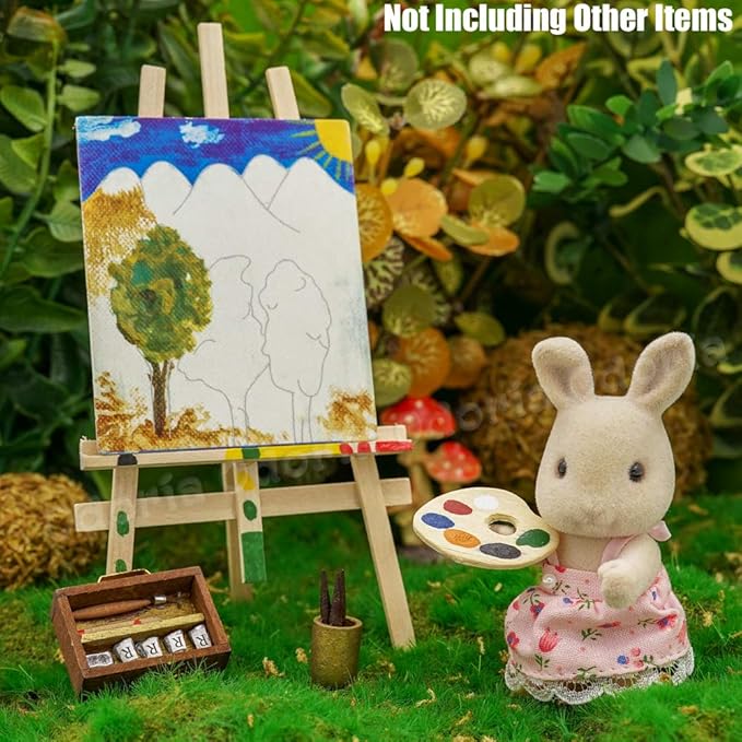 Odoria 1/12 Miniature Set of Paint Easel Dollhouse Decoration Accessories