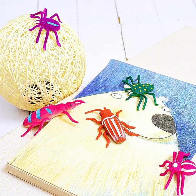 10Pcs Bug Toys Bath Toys, Color Changing Insects, Stretchy Animal Figurines for Kids 3+, Novelty Gag Prank Squeeze Bug, for Themed Parties, Goodie Bag Fillers, Classroom Rewards