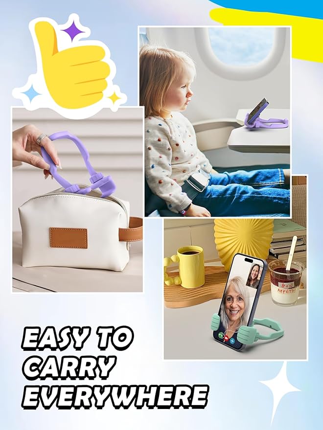 Stocking Stuffers for Teens Girls Boys Adults Cell Phone Stand: UPGRADE Adjustable Thumbs Up Lazy Phone Holder for Desk Cool Gadgets Fun Birthday Gift Ideas for Kids Teenager Women Gifts for Christmas