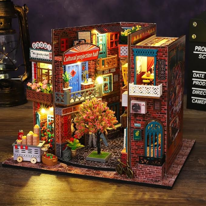 CRIOLPO Miniature House Kit for Adults, DIY Doll House Book Nook Kit with Detailed Furniture, Inventive Tiny House Crafting Set, for Handmade Hobbyists, DIY Room DéCor - Sign of The Times