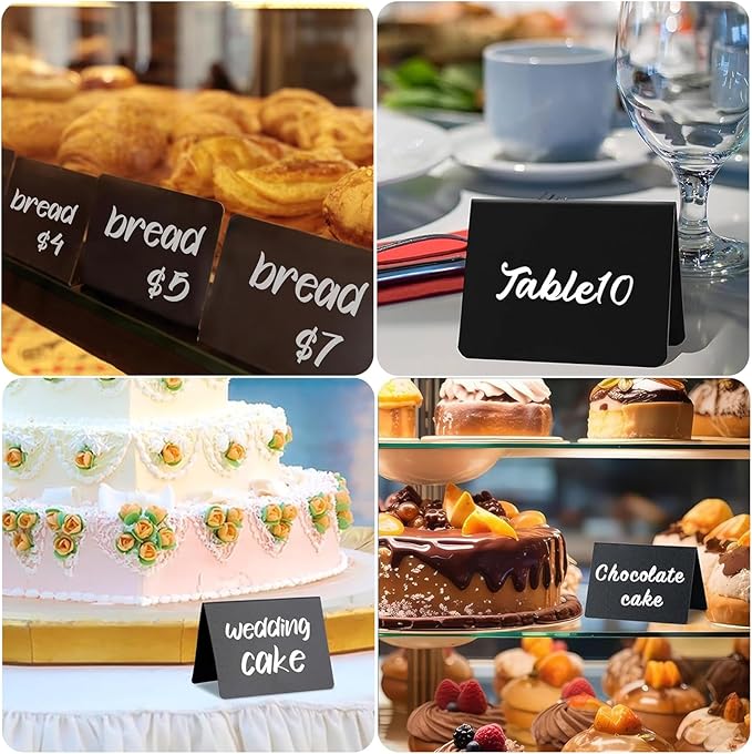 Mini Chalkboard Signs for Food, 20Pcs Small Food Labels for Party Buffet Food Signs, Reusable and Reserved Table Sign, Catering Supplies Buffet Display Food Tags Place Cards, with 8Pcs Chalk Markers