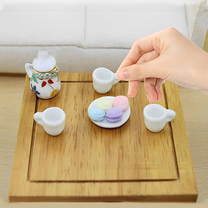 Mini Cup Coaster Shape Resin Silicone Molds 3D Tiny Cups Epoxy Casting Molds for DIY Micro Resin Dollhouse House Kitchen Miniatures Landscape Decor