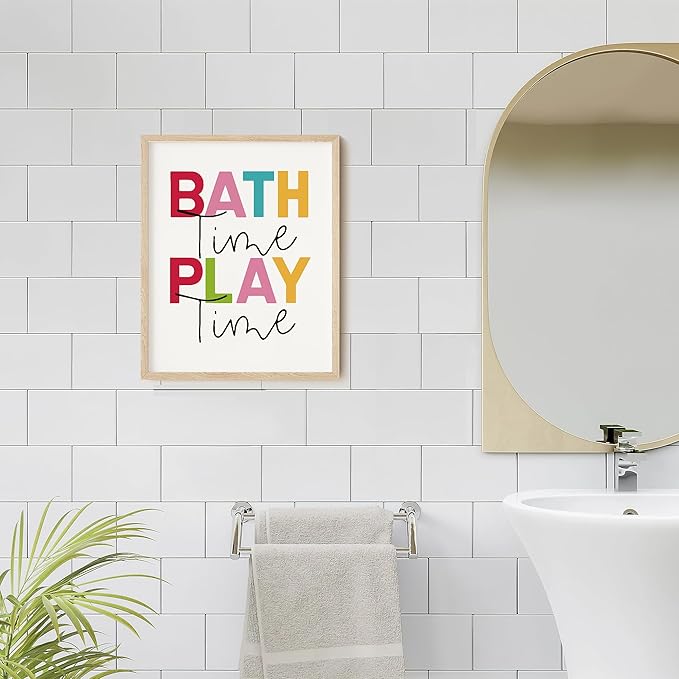 seersillus So Fresh and Clean Colorful Bathroom Wall Art Prints Home Kid Bathroom Set, Washroom Restroom Nursery Toilet Laundry Decor,Funny Bathroom Rules Wall Decor, Unframed 6pcs 8x10inches