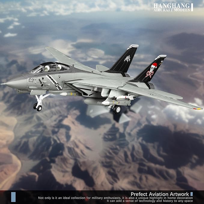 HANGHANG 1/100 Military Model Plane F14B VF-103 Tomcat (Christmas Version) Alloy Fighter Plane Model Model Airplane for Collection and Gift