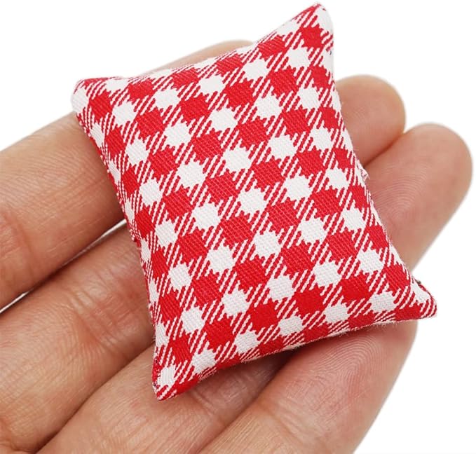 Odoria 1/12 Miniature Chair Armchair Dollhouse Furniture Accessories, Plaid