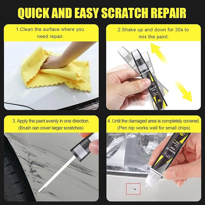 XNA Dolomite Silver Metallic(M7P/F0) for Porsche Touch Up Paint, Car Scratch Remover for Nicks and Chips Repair, 2-In-1 Quick & Easy Fix Car Scratch Repair Kit with Exact Color-Matched