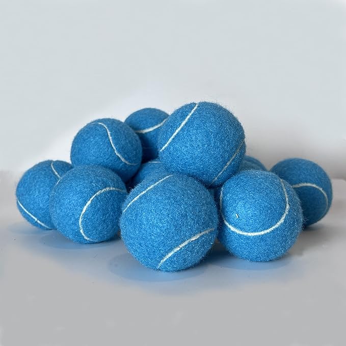 HiBallBall 12-Pack Practice Tennis Balls for Beginners & Dogs - Reusable Mesh Carry Bag Included - Ideal for Tennis Training, Pet Play, Fetch