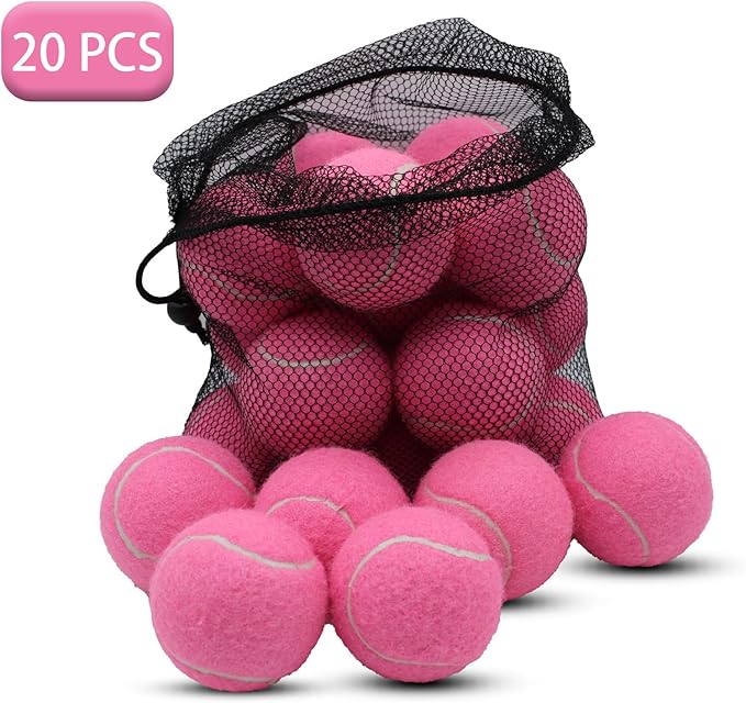 SHYUJAJIE Tennis Balls, 20 Pack Training Tennis Balls,High Elasticity Practice Tennis for Beginner, Exercise Playing Balls for Pet Dog