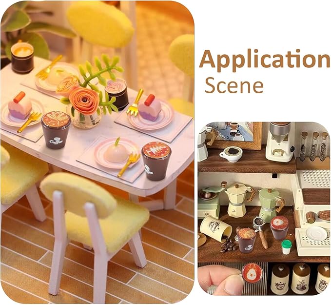 25Pcs Resin Mini Coffee Cups Miniature Kitchen Set Fake Drink Food Brown Coffee Mug Lovely Tableware Dollhouse Miniature Things Ornaments for Halloween Desktop Decorations Crafts 15x17mm