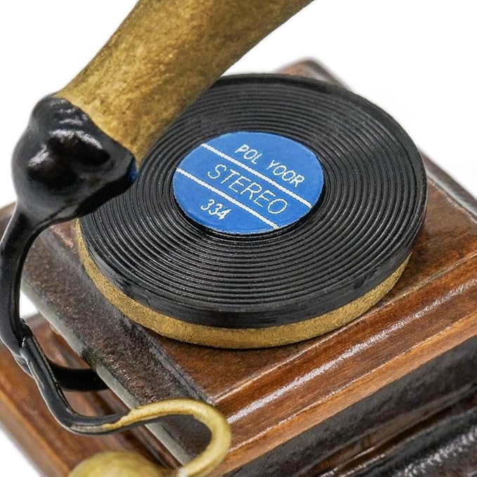 Odoria 1/12 Miniature Record Player Gramophone Dollhouse Victorian Accessories