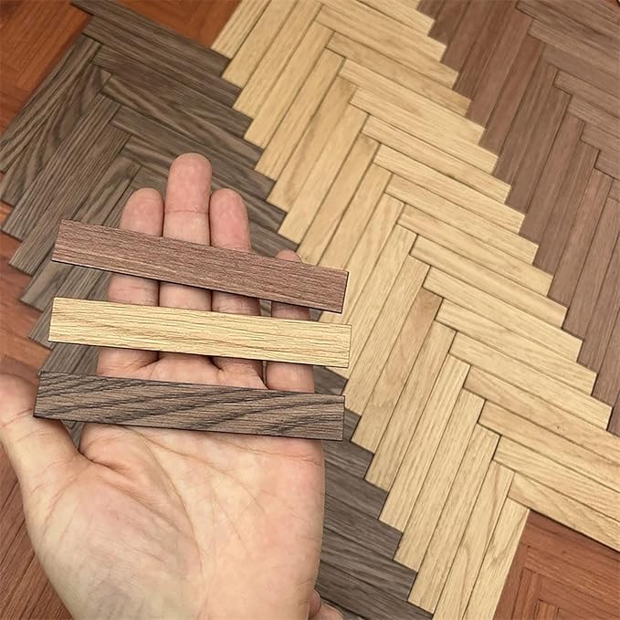 40PCS Miniature Dollhouse Wooden Flooring, Mini Floor Boards Dollhouse Floor Tiles Fit 1:12 1:6 Scale Dollhouse Furniture Wall and Floor Decoration (Black Walnut)
