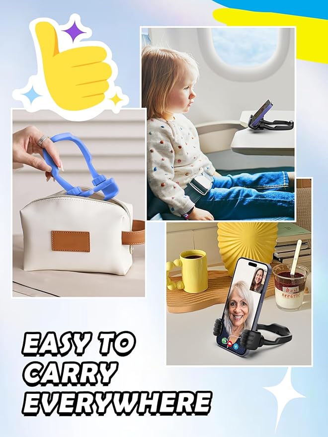Stocking Stuffers Gifts for Teens Boys Girls Cell Phone Stand: Upgrade for Men Adults Kids Adjustable Lazy Thumbs Up Phone Holder for Desk Cool Gadgets Fun Gifts Ideas for Him Wife
