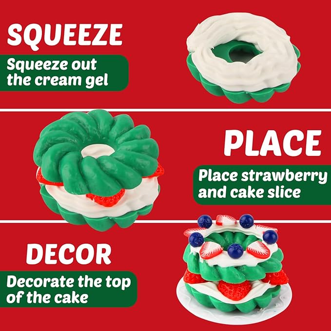 Christmas Mini Food Craft Kits, Making Miniature Food and Mini Dessert Cup Craft Set, DIY Replica Food Fun for Kids Age 6+, NOT Edible (Christmas)
