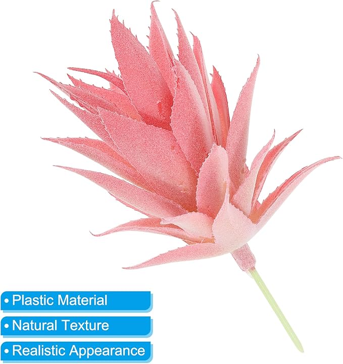 PATIKIL Small Artificial Succulents Plants, 2 Pack Unpotted Faux Succulent Picks Fake Succulent for Home Landscape Decoration, Pink