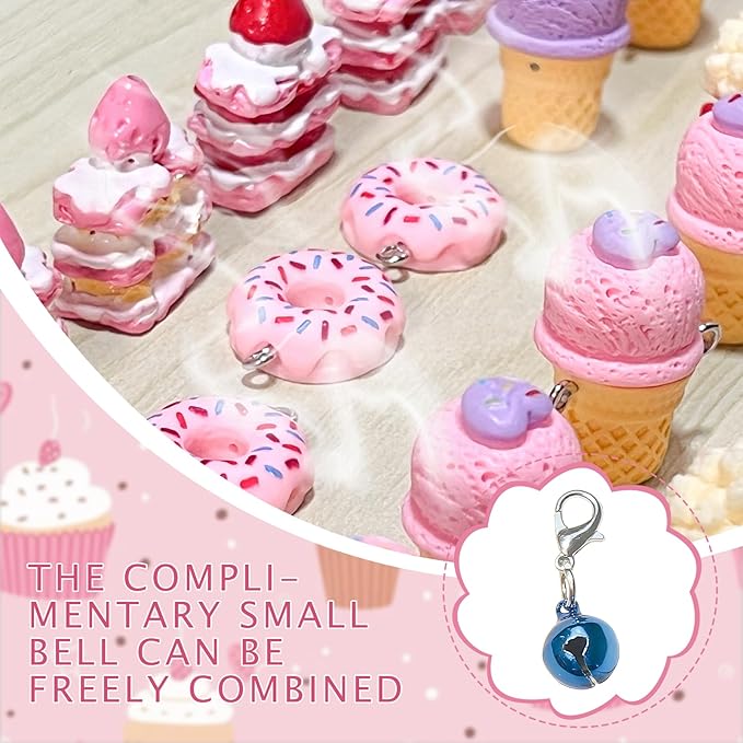 VPDSLABUBU Accessories for 3.9-6.7 Inch (10-17cm) Dolls, There are 7 Miniature Accessories, Including a Cake, ice Cream, Guitar, Bag, Popcorn, a Bell, and a Mobile Phone Model,Meet Your DIY Needs