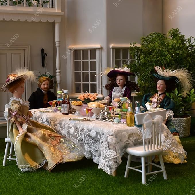 iland Dollhouse People 1/12 Scale, Victorian Dollhouse Nobleman & Lady (Victorian Noble 4pcs)