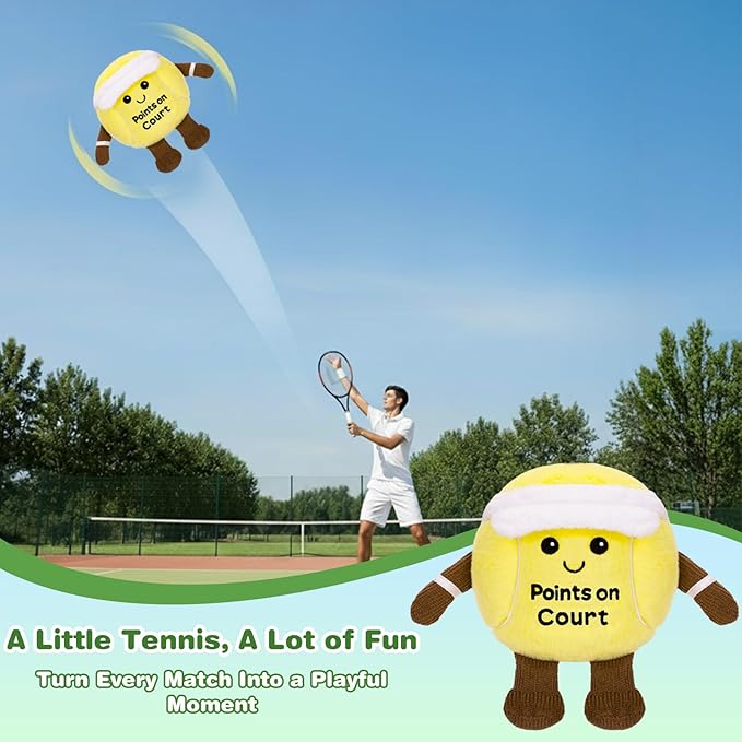Dalycro Tennis Ball Plush Keychain for Backpack, Cute Tennis Ball Gift for Coach Sports Fans Lover Women Men