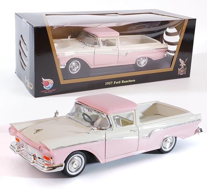 1957 Ford Ranchero 1:18 Diecast Model Officially Licensed Alloy Collection Car w/Working Doors & Hood, Classic Pickup for Kids Men and Teens Dad 14+ Year