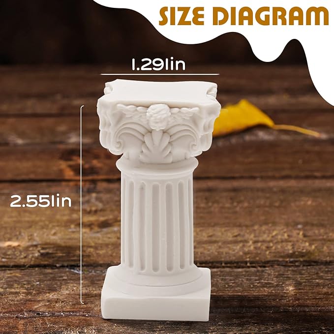 5Pcs Mini Roman Pillar Greek Columns, Christmas Decorations, Greek Statues Decor, Resin Artistic Ornament for Wedding Table,1.18" L x 1.18" W x 2.56" H (White)