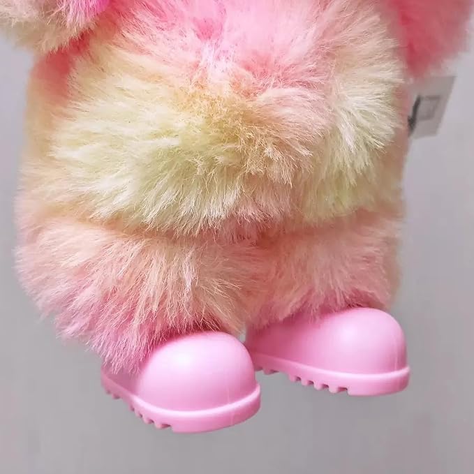 sunla Doll Shoes for 17cm Doll, Cute Mini Shoes Accessories for 17cm Dolls Sitting Standing Series, Silicone Doll Rain Shoes Boots(1 Pair Pink)
