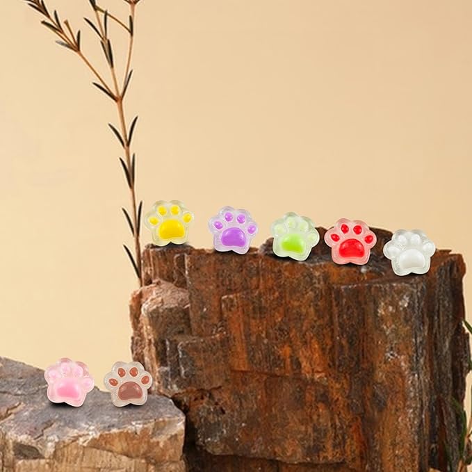 200 Pieces Tiny Paw Decor for Dollhouse Micro Resin Decor for DIY Crafts Mini Things for Fairy Garden Micro Landscaping Decoration