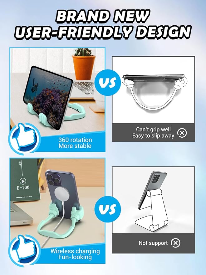 Stocking Stuffers for Teens Girls Boys Adults Cell Phone Stand: UPGRADE Adjustable Thumbs Up Lazy Phone Holder for Desk Cool Gadgets Fun Birthday Gift Ideas for Kids Teenager Women Gifts for Christmas