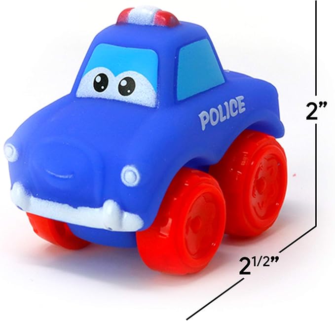 Big Mo's Toys Baby Cars - Soft Rubber Toy Car Set Small Vehicles for Babies and Toddlers - 12 Pieces