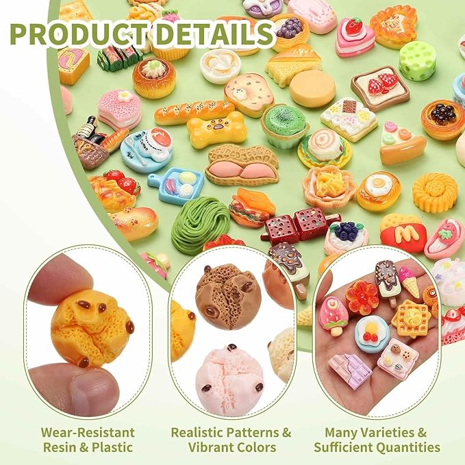 Dollhouse Miniature Food, Cute Mixed Steamed Stuffed Bread Figures Toys Mini Resin Foods Trinkets for Pretend Play Kitchen Cooking Game & Doll House Decor (Mixing Colors, 20pcs)