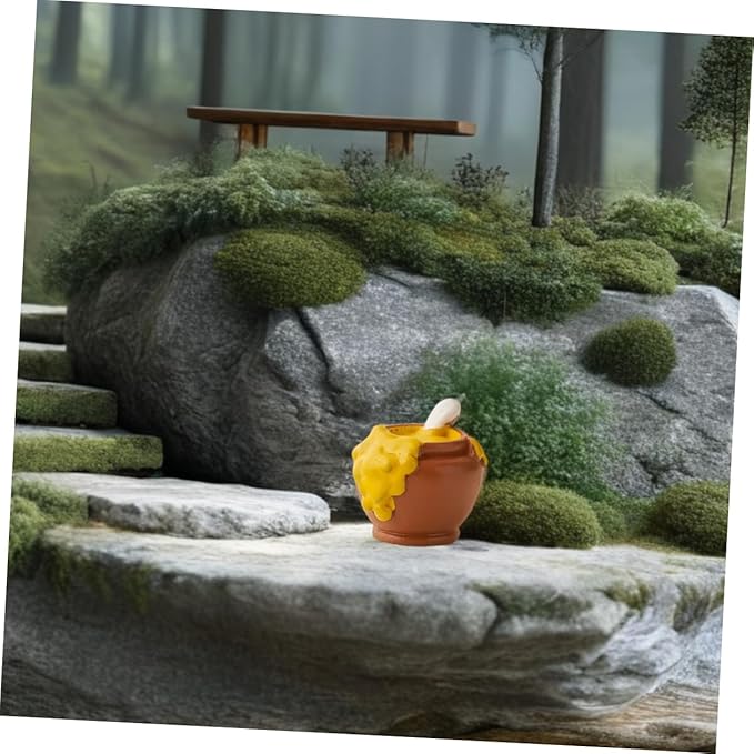 6pcs Miniature Resin Honey Pot Set Adorable Dollhouse Decor for Landscape Decorations Realistic Mini Jars for Creative Scenes and Charming Displays