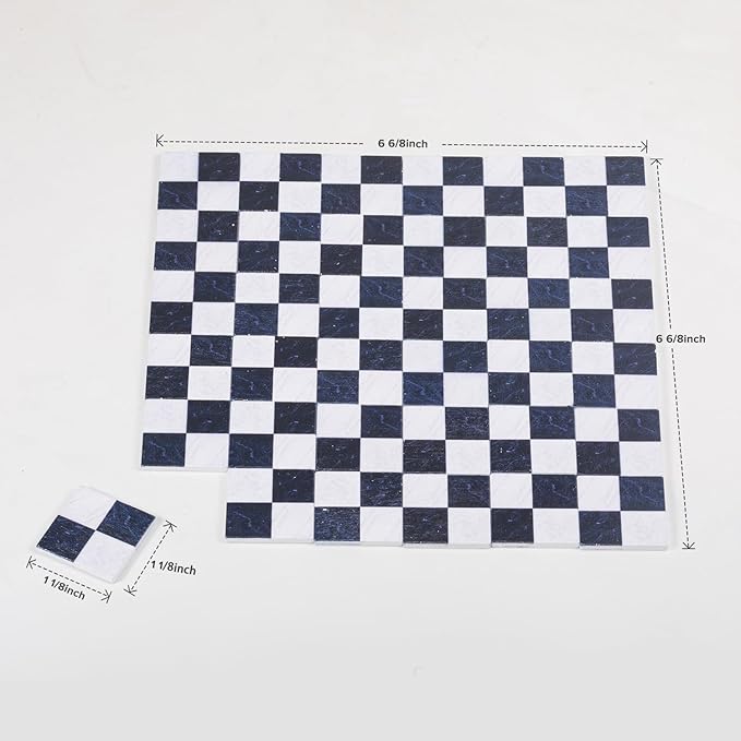 SAMCAMI Miniature Dollhouse Accessories, Dollhouse Flooring, Solid Wood Floor Tiles, Dollhouse Wallpaper, Mini Dollhouse Accessories 1 12 Scale, 36pcs (Black and White)