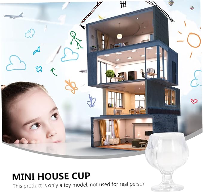 34 Pcs Dollhouse Cups 1: 17 Miniature Wine Glasses Mini Beer Cups Cocktail Martini Glasses Model for Dollhouse Decoration DIY Craft