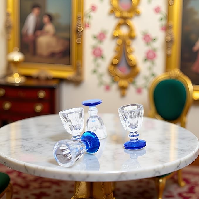 4 Pcs Lovely Miniature Wine Glass 1:6 1:12 Simulation Model Dollhouse Accessory, DIY Micro Scene Decor