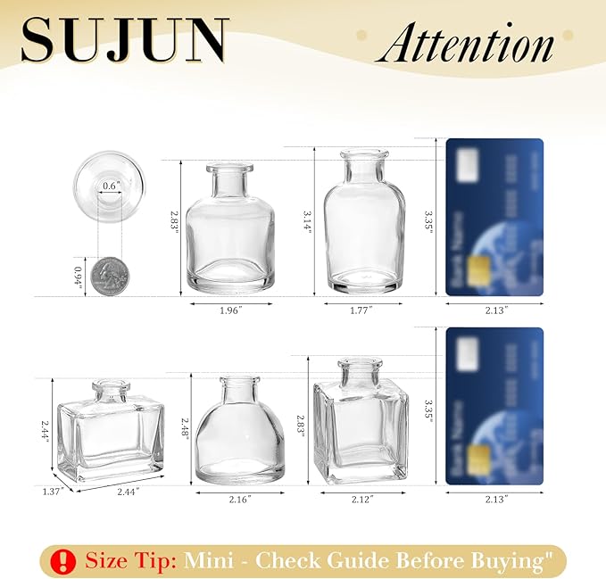 Small Mini Flower Vases - Set of 20 Clear Glass Bud Vases - Vintage Rustic Centerpieces for Weddings, Events & Home Décor - Premium Quality, Timeless Designs