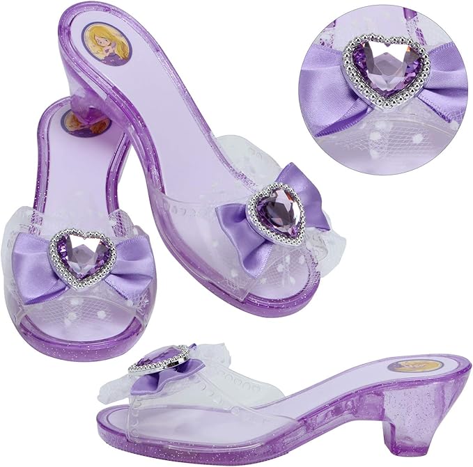 Mastom Girls Play Set! Princess Dress Up Shoes and Tiara (3 Pairs of Shoes + 1 Tiara) Role Play Collection Fashion Princess Shoe for Little Girls
